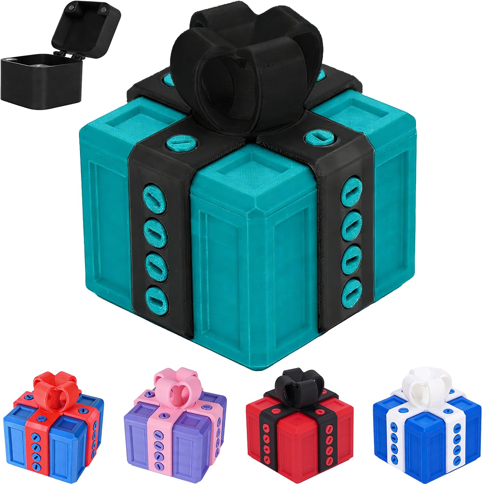 Annoying Gift Box with 3D Printed Screws & Pop Up Finger Surprise, The Annoying Present Prank Box, Funny Prank Hilarious Money Card Container Trick Gift Packaging for Birthday Christmas (Turquoise Green)