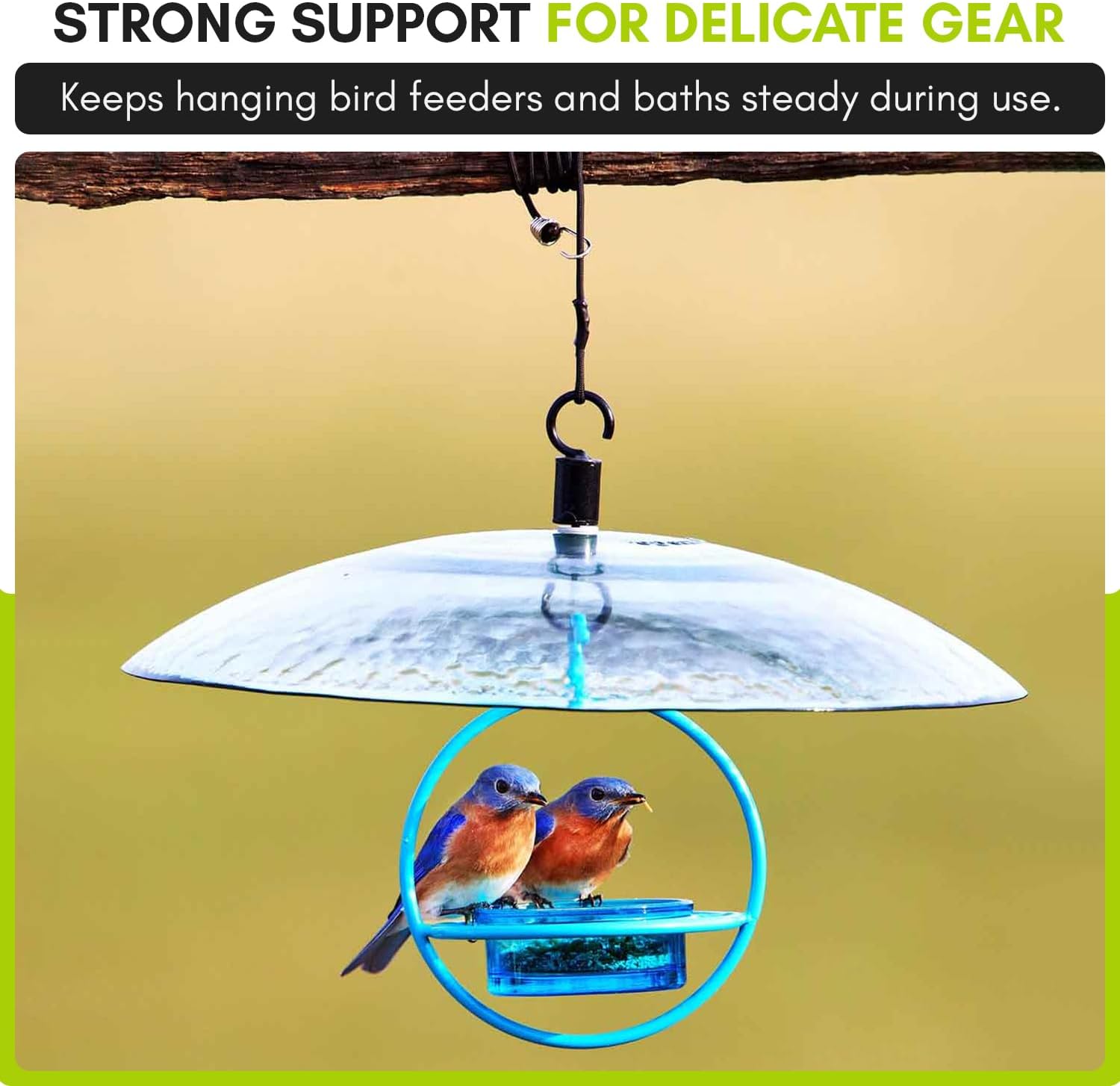 Easy Hook 4ft Nylon Rope with Stainless Steel Hook, Strong Hanging Bird Feeder Accessory for Gardens, Baths, and Décor, Durable Feeder Hanger, Hanging Wire by Mosaic Birds
