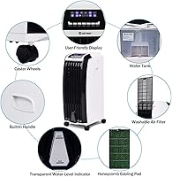 Vista 4 de Aire acondicionado, enfriador portátil con ventilador y humidificador