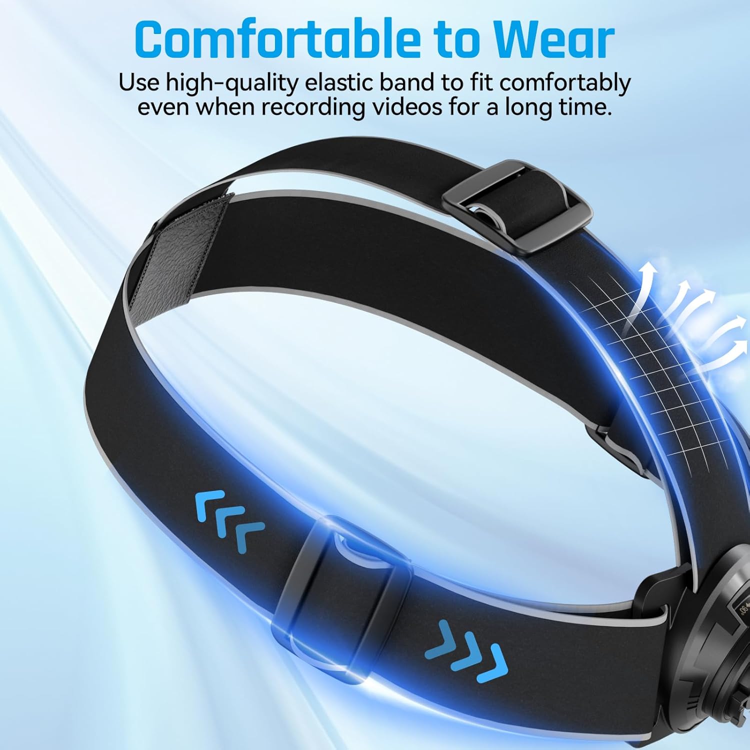 Close-up of the SIRUI AM-AC03 elastic head strap with adjustment buckles.