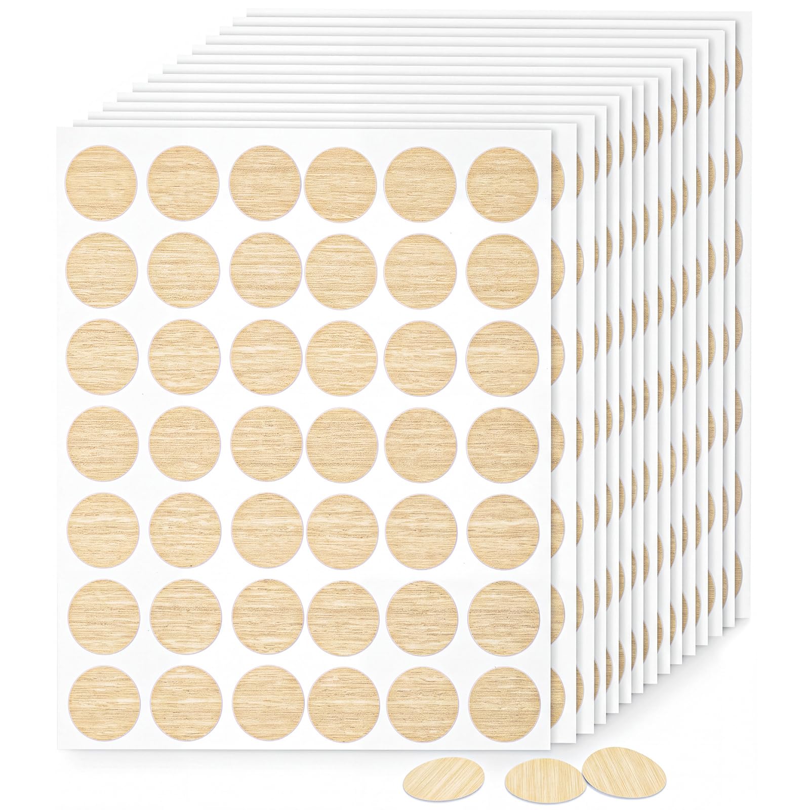 Maitys 720 Pcs Wood Grain Self-Adhesive Screw Hole Sticker Bulk