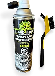 LiME LiNE Turbo Blaster Paint Gun Paint Remover with Bonus Nylon Spray Gun Cleaning Brush, Removes Water or Solvent based Automotive Paint. (14 oz Aerosol Spray Can)