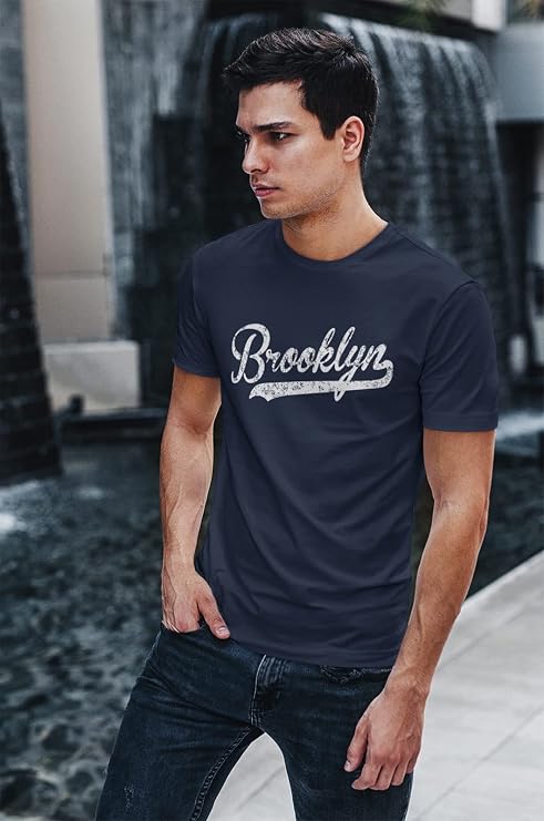 Retro Vintage Brooklyn Baseball Script T-Shirt