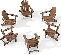 Vista 59 de KINGYES Silla Adirondack Plegable Ajustable con Reposapiés y Organizador de Reposabrazos Multifuncional 4 en 1, Silla Reclinable Adirondack Plegable