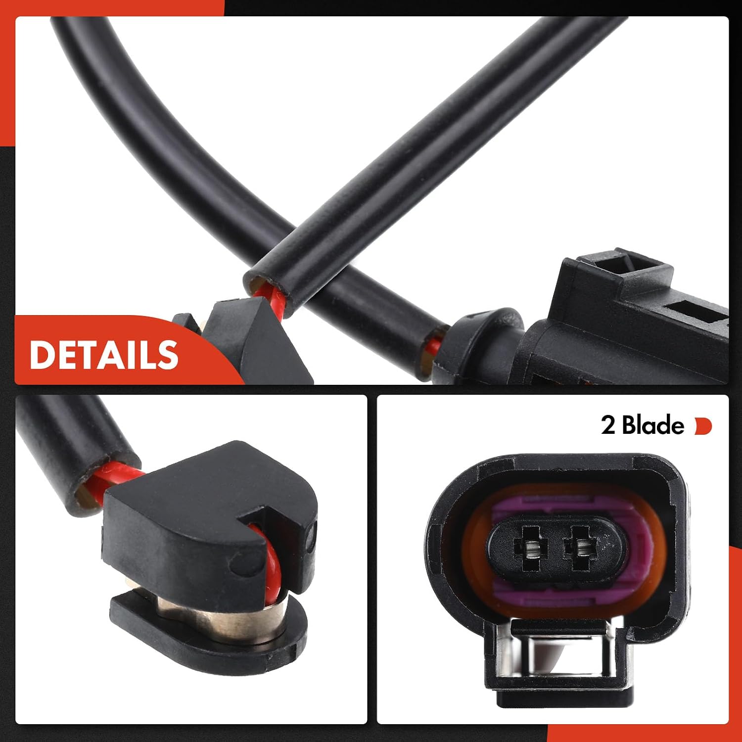 A-Premium Front Disc Brake Pad Wear Sensors Compatible with Volkswagen Touareg 2011-2015, Porsche Cayenne 2011-2018, Panamera 2011-2016, 2-PC Set