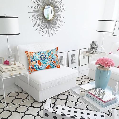 Vista 769 de ArogGeld Chinoiserie - Fundas de almohada escénicas asiáticas, estilo asiático, funda de almohada azul y verde Kelly, funda de cojín para decoración