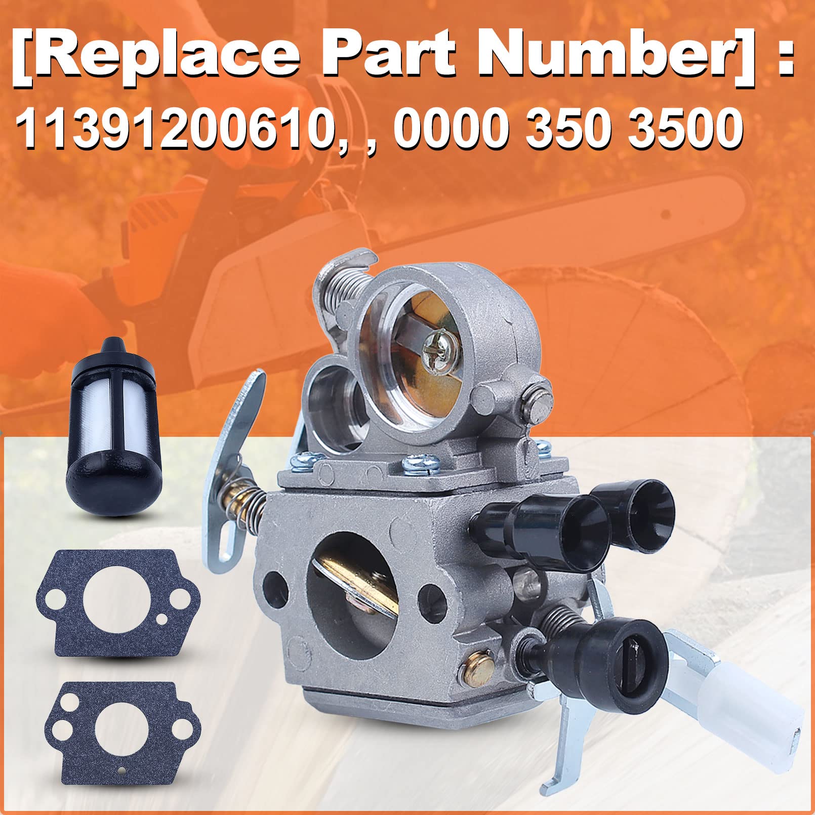 Mtanlo for Stihl MS171 MS181 MS211 MS 171 181 211, Ms171 Carburetor Kit, 11391200610, 0000 350 3500