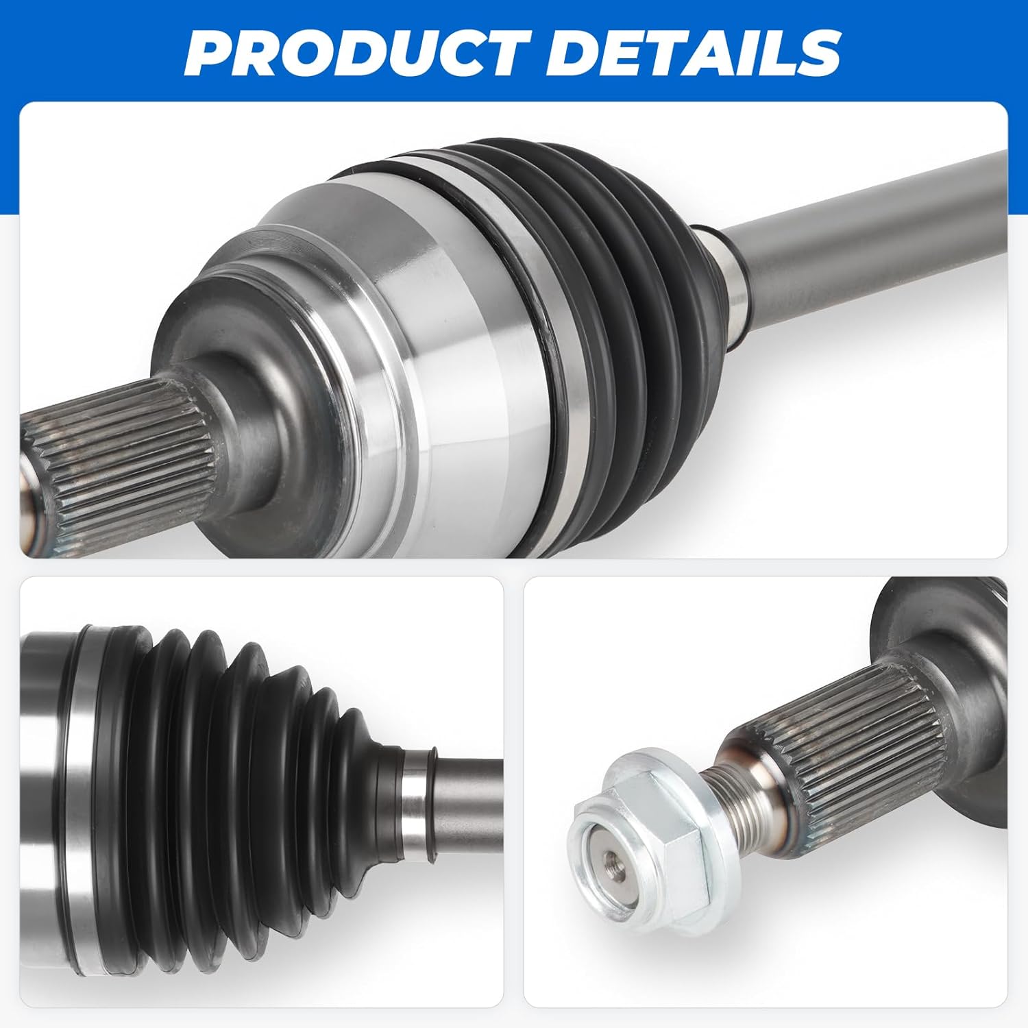 TadaMark Front CV Axle Shaft Assembly Fit for Chevy Silverado 1500 Tahoe Suburban 07-20, fit for GMC Sierra 1500 Yukon 07-20, fit for Cadillac Escalade 07-20, 4WD AWD, 6 LUGS, Left or Right Side