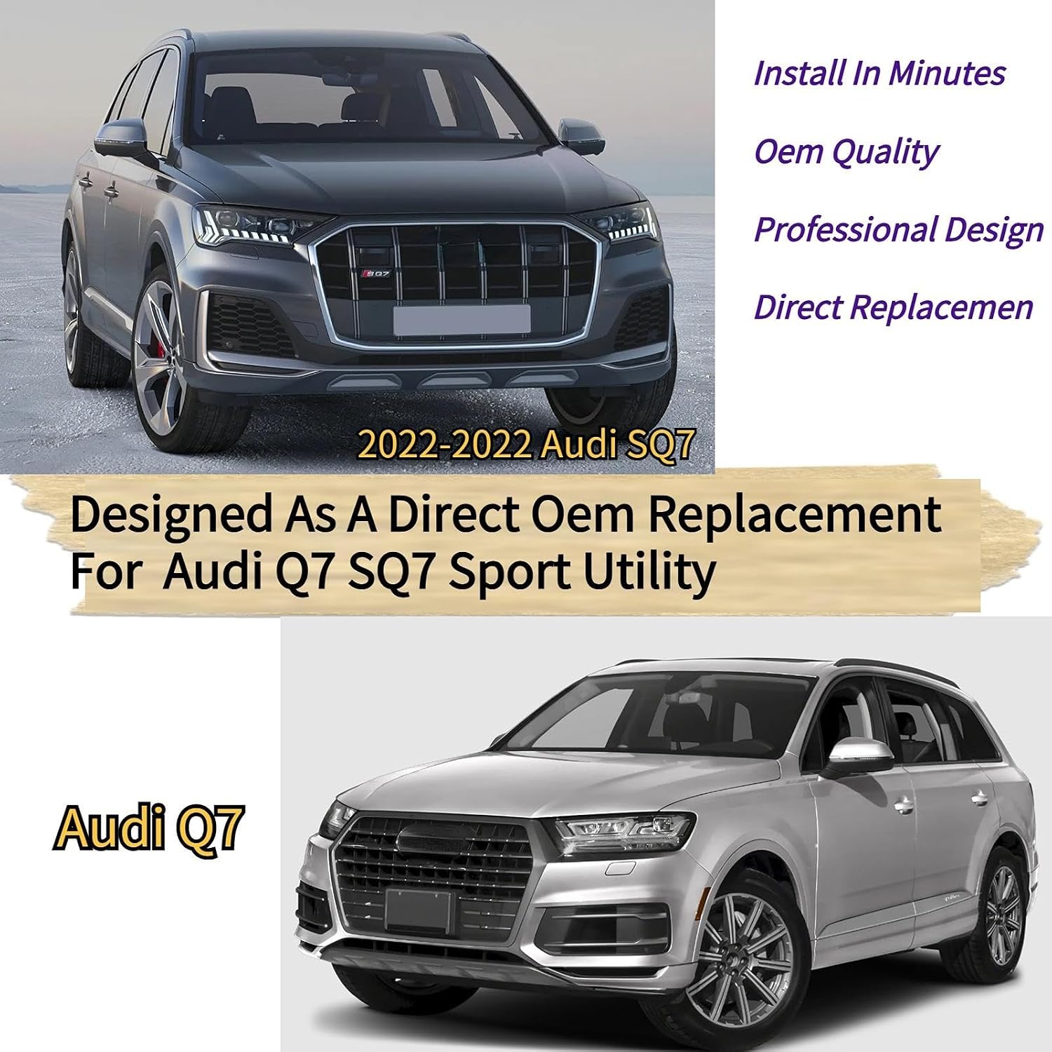 Rear Wiper Blade & Arm Replacement for Audi Q7 SQ7 2017-2022 2021 2020 2019 2018 - OEM Fit for Premium Premium Plus Prestige Models - All-Season Coated Rubber Rear Back Windshield Wiper Blade Set