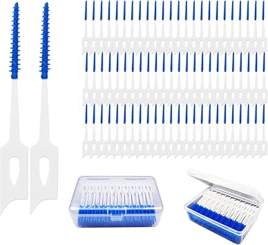 220Pcs Dual-Use Interdental Brushes Soft Silicone Dental Picks Toothpicks Between Teeth Gum, Flossing Toothpick Brush for Cleaning Orthodontic Wire Tooth Clean Tool