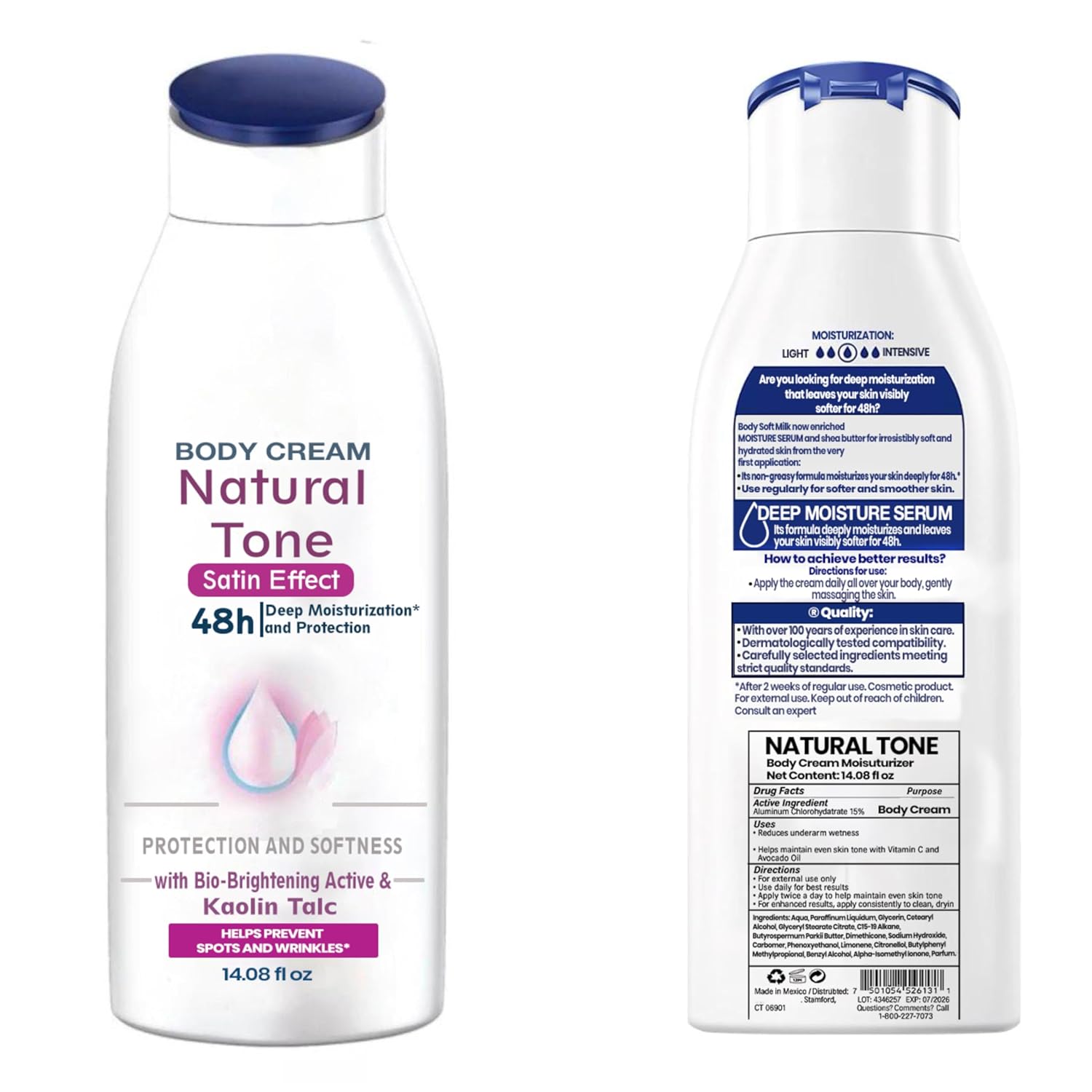 ivea Tono Natural Crema Corporal Even Skin Natural Tone Body Lotion – Crema Aclarado Natural Formula Made in Mexico Vitamin C Helps Reduce Dark Spots & Brighten Dull Skin –14oz