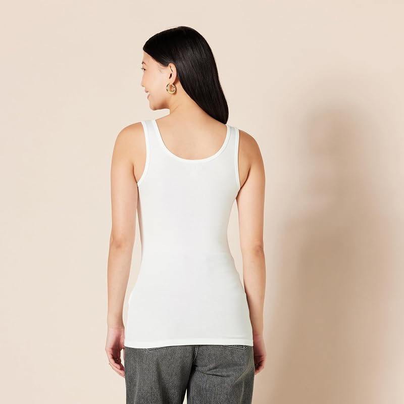 Amazon Essentials Womens Slim-Fit Tank, Pack of 4, Black/White, Medium image 2