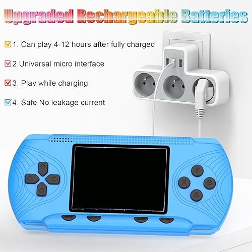 Miniatura 3 de Juegos de mano para niños – Reproductor de videojuegos para niños precargado 258 videojuegos retro, reproductor de juegos portátil con 3 cartuchos y