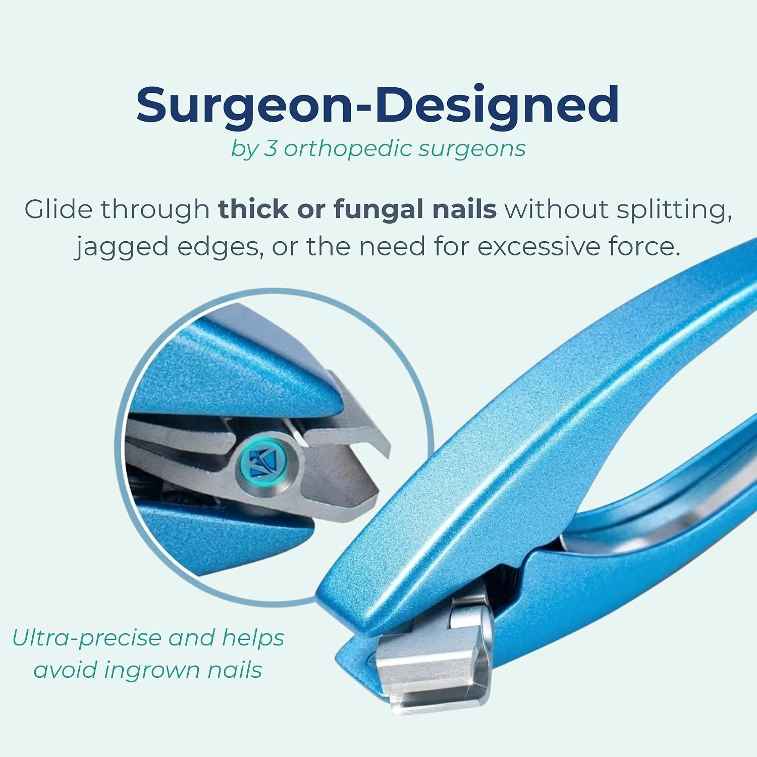 ClipperPro® Prime Toenail Clipper – Heavy Duty Ergonomic Toe Nail Clippers for Thick Nails with 180° Swivel Head, Easy-Squeeze Palm Grip Nail Cutter for Seniors, Arthritis, & Podiatrist Care