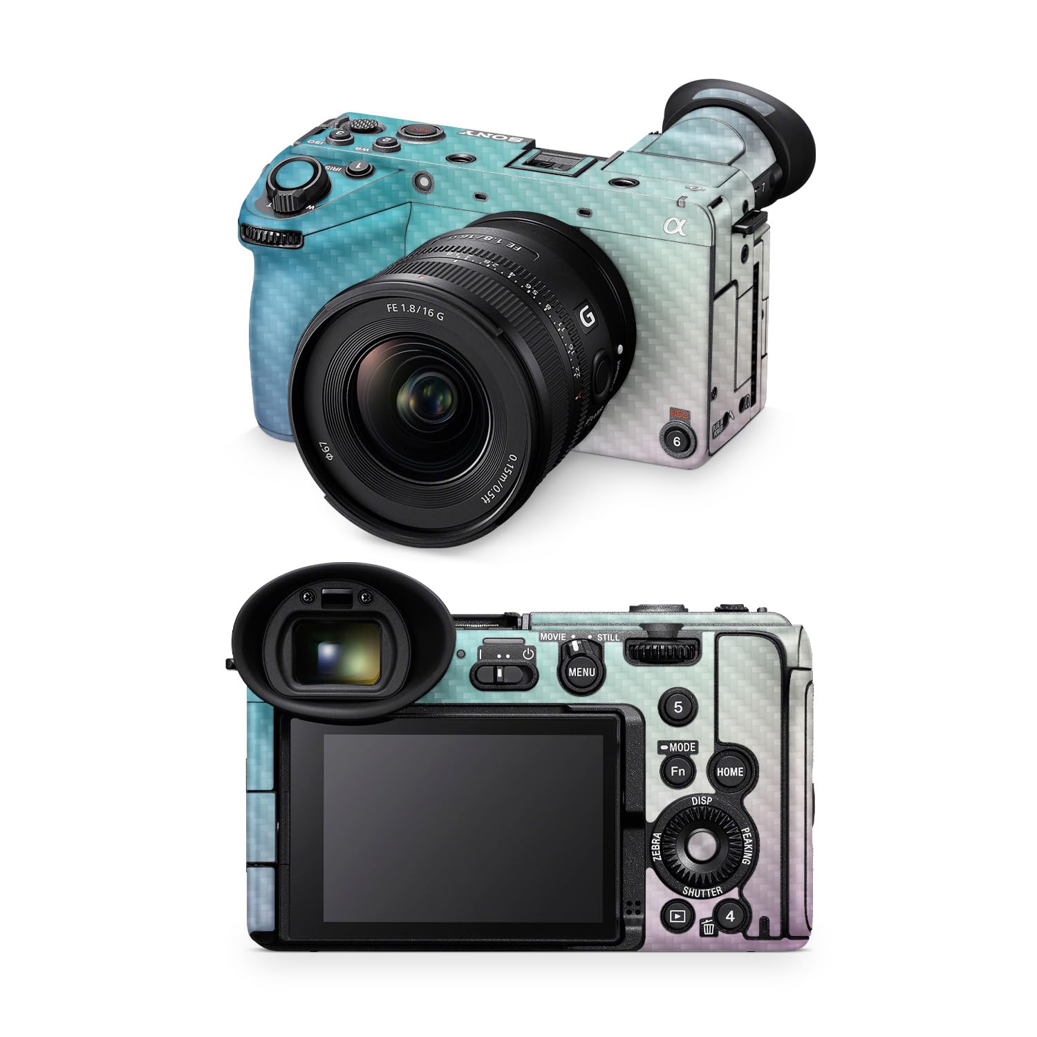 Carbon Fiber Camera Skin Compatible with Sony FX2 Digital Camera (2025) - Vivid Fog - Premium 3M Vinyl Protective Wrap Decal Cover - Easy to Apply | Crafted in the USA by MightySkins
