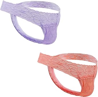 Men Thongs Lace Thong Underwear Wide Waistband 2 Pcs S-4XL | GAREDOB Men Thongs Lace Thong Underwear Wide Waistband 2 Pcs Size S-4XL