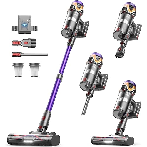 Cordless Vacuum Cleaner 55Kpa/650W/70Mins,1.8L Self Standing Stick Vacuum,Upgraded Vacuum Cordless with Hurricane Mode,Touch Screen,Anti-Tangle Wireless Vacuum,Vacuum Cleaners for Home/Pet Hair/Carpet