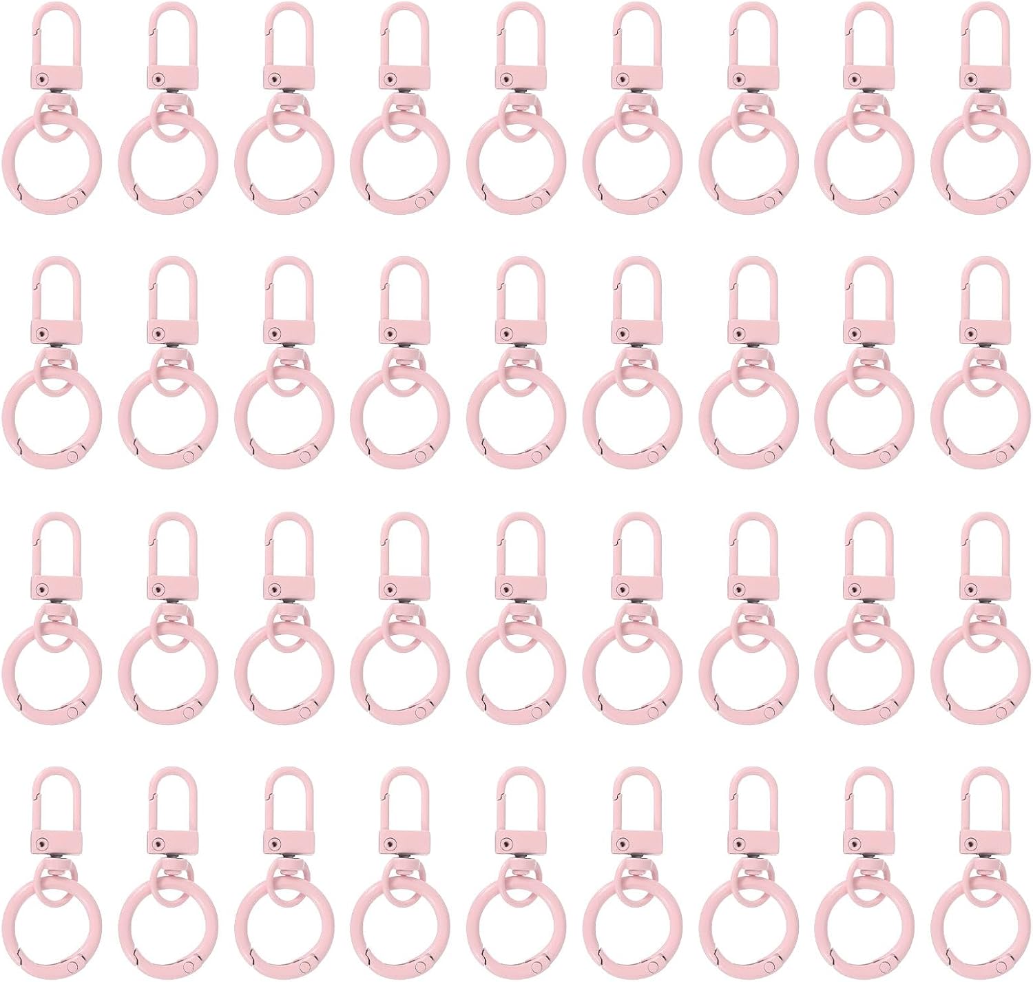 PATIKIL 36 Pcs Lobster Claw Clasp,Colorful Metal Keychain Clasp,Light Pink