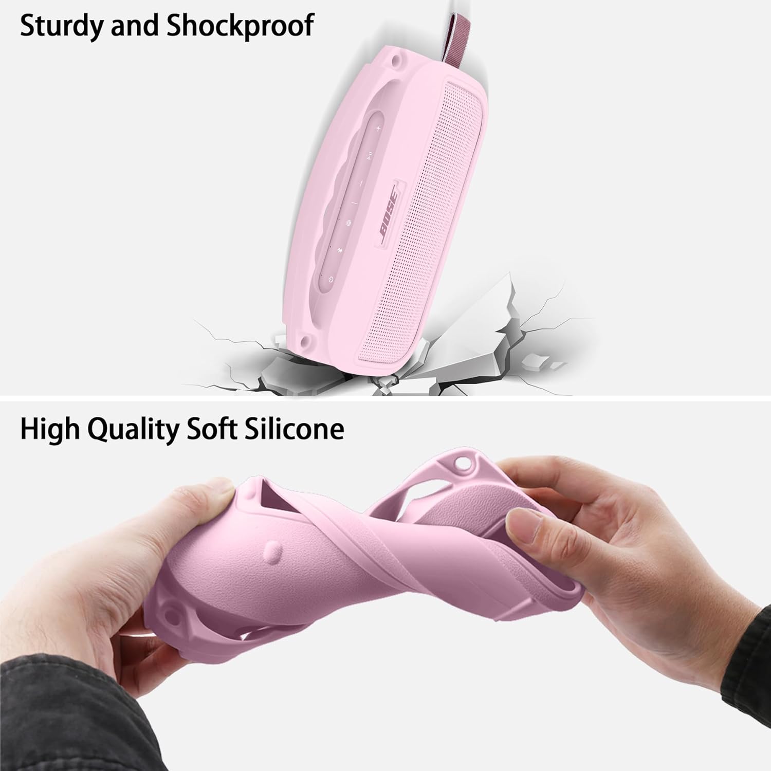 Soft Silicone Cover Case for Bose New SoundLink Flex Portable Bluetooth Speaker 2nd Gen,Petal Pink Silicone Cover - Image 5