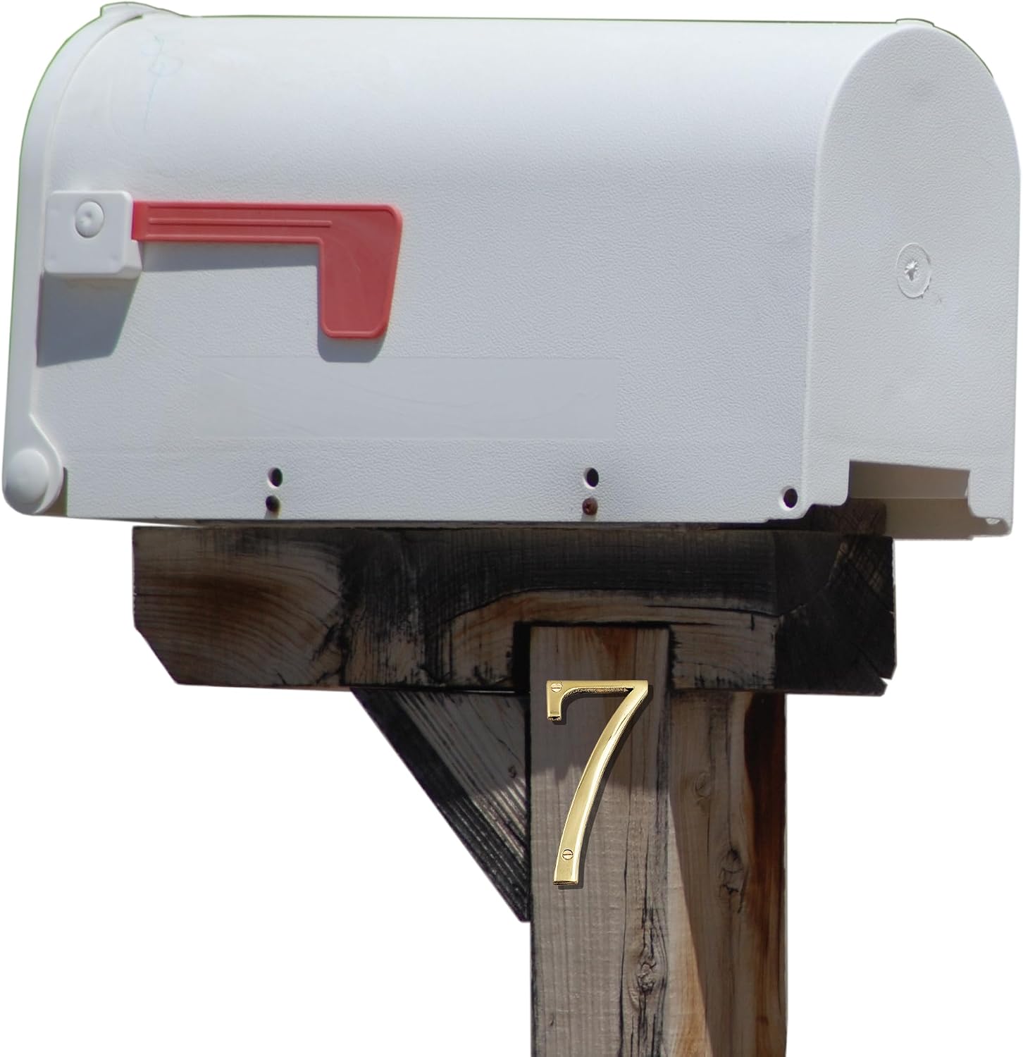 6-inch House Number 7 (Seven) with Mounting Screws, Polished Brass, Shiny Gold Color, Suitable for Mailbox, Home, etc - SciencePurchase