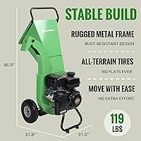 Vista 6 de Trituradora de madera S1, relación de reducción alta de 20:1, motor de gasolina resistente de 7 HP 212cc, capacidad máxima de diámetro de madera