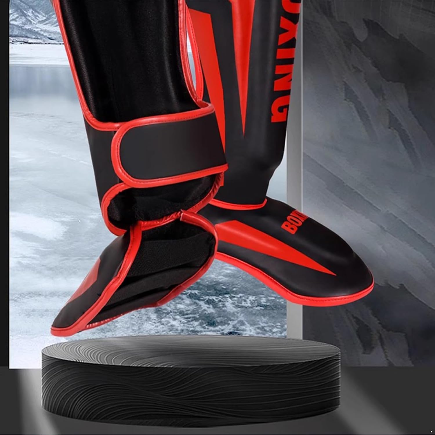 Muay Thai Shin Guards, Martial Arts Kicking Leg Instep Protection Pads for Kickboxing MMA Training