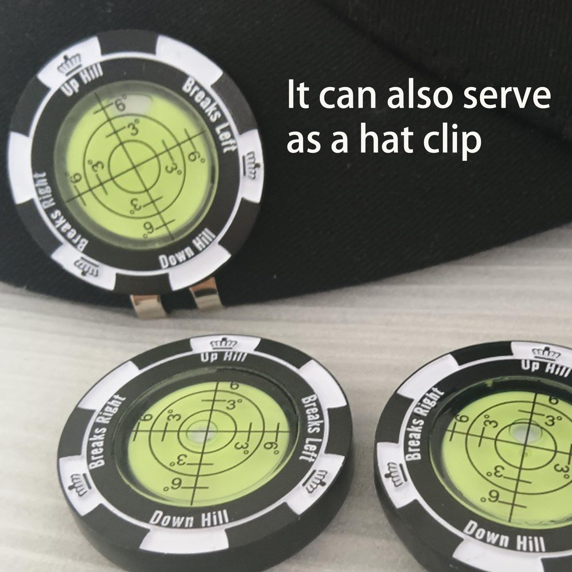 Golf Reader Horizontal Ball Marker z Poziomnicą, Precyzyjny Czytnik Zieleni, Klips na Czapkę