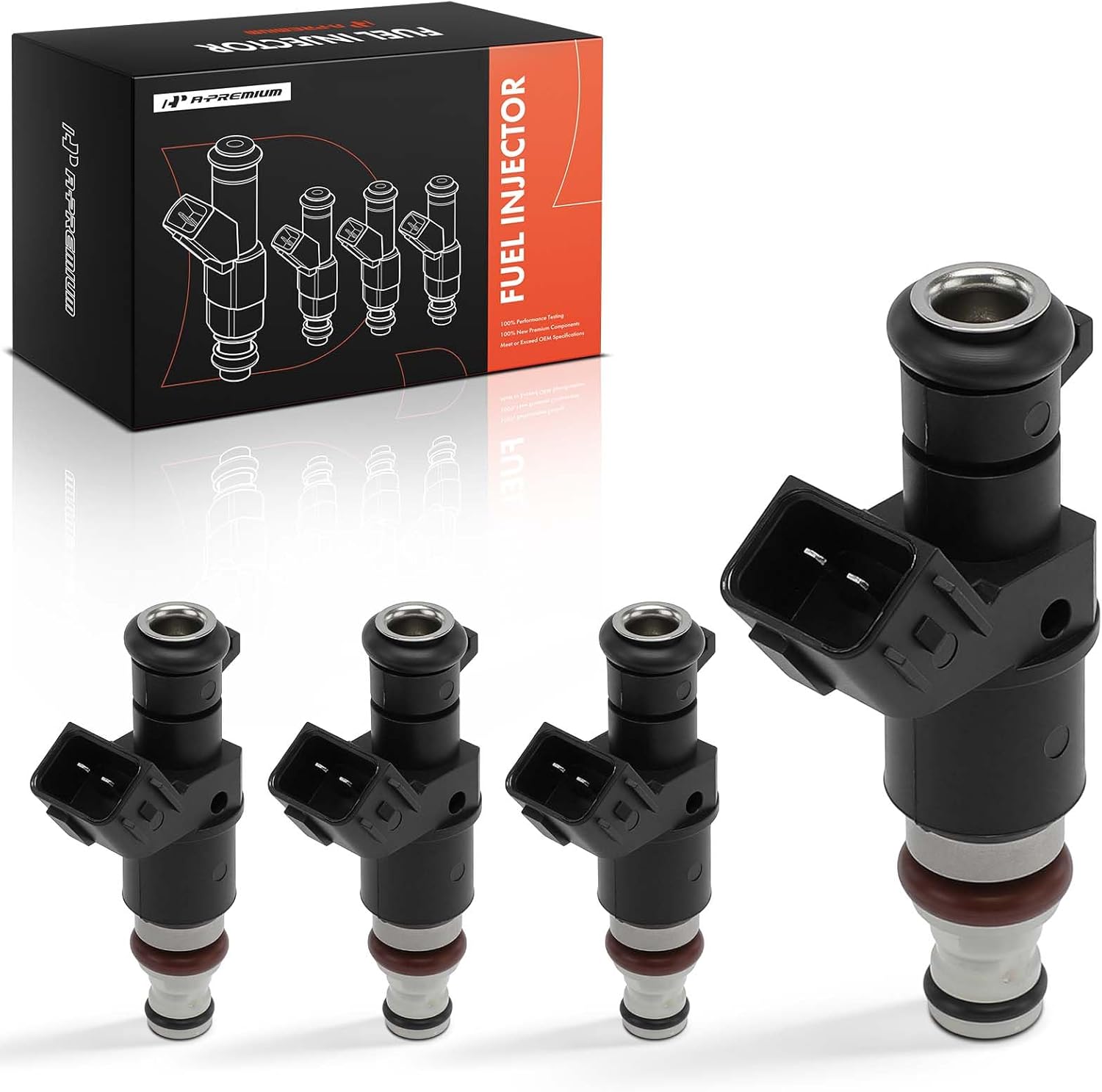 A-Premium Fuel Injectors Set of 4 Compatible with Honda CR-V CRV 2002-2004 2.4L, Civic 2002-2005 2.0L, Replace# 16450PPAA01