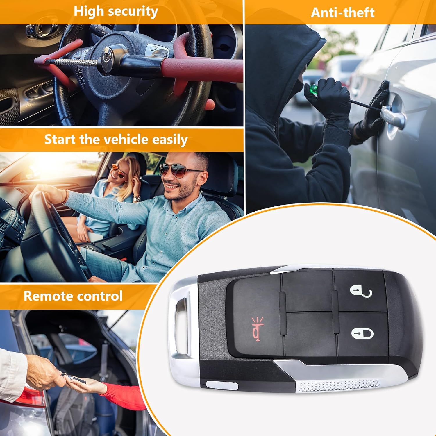 Yewong Proximity Keyless Entry Remote Key Fob for Ram 2500 3500 4500 5500 2019 2020 2021 2022 2023 GQ4-76T 68365327 433Mhz 4A Chip 3 Buttons