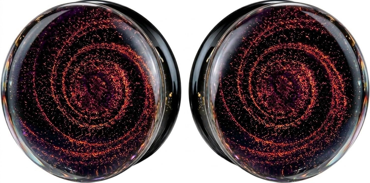 Sparkle Galaxy Double Flared Glass Plugs