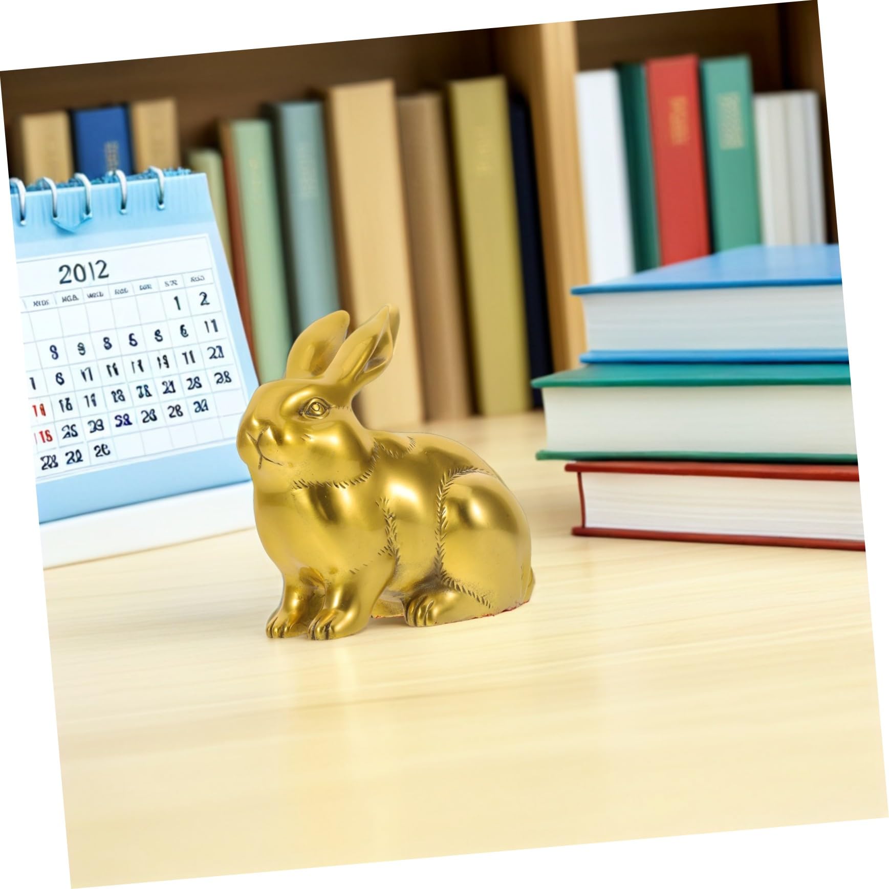 Cabilock Figurine Lapin Laiton Miniature Sculpture Animale Feng Shui Décoration Bureau Maison Métal Artisanale