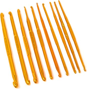 yueton 10 PCS Golden Crochet Hooks,Double End Crochet Hooks,Knitting Needles Set for Weave Craft