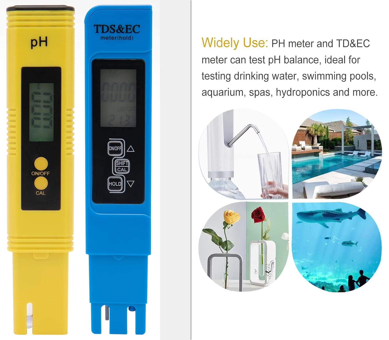 PH Tester, TDS PPM Meter, Soil PH Meter 3-in-1 PH/EC Digital Kit - Lab PH Meters, Soil Moisture Tester, TDS and EC Pen Combo for Water, Home, Hydroponics, Plants Garden Soil and Aquarium: Industrial & Scientific