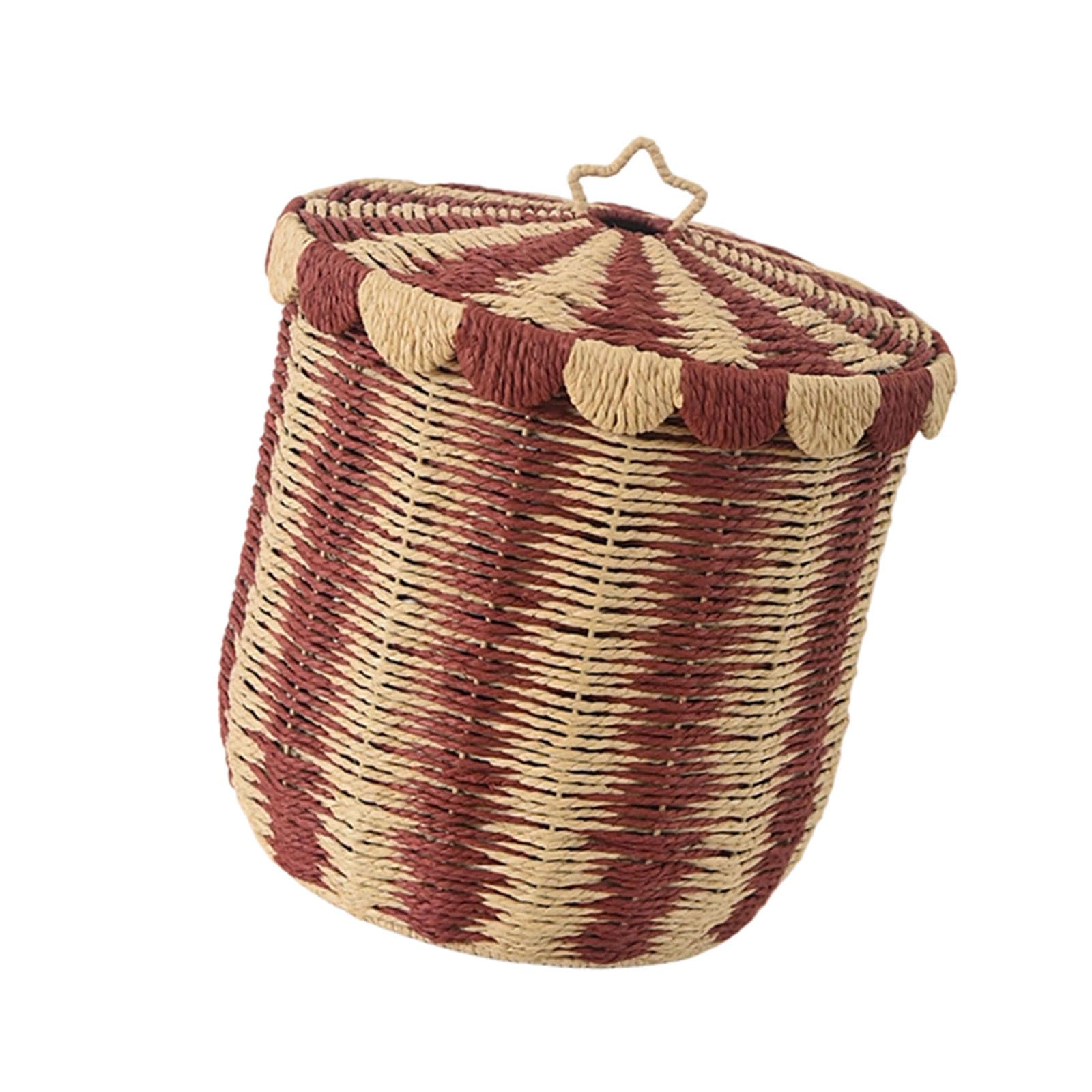 Ventilated Paper Cord Storage Bin with Lid Multifunctional Household Basket Perfect for Organizing Various Items Ventilated Dirty Clothes Bin