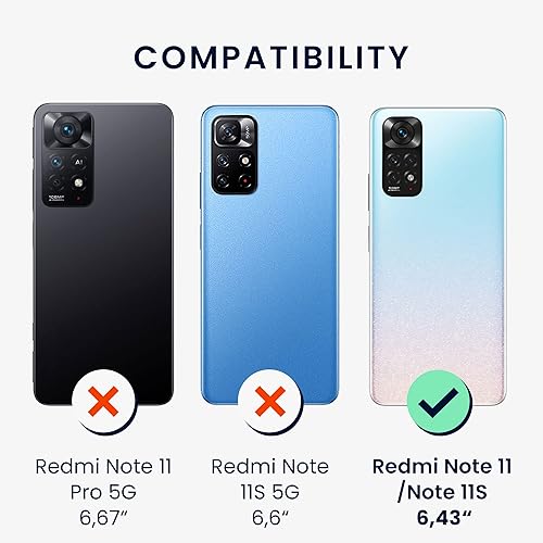 Miniatura 6 de kwmobile Funda compatible con Xiaomi Redmi Note 11  Note 11S - Funda protectora delgada de TPU con acabado mate suave - Blue Reef
