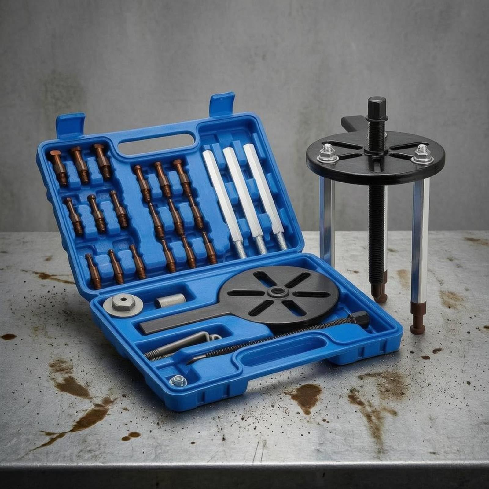 Estrattore Cuscinetti Set Estrattore Cuscinetti Attrezzo Rimozione Meccanica Piastra Centrale Tiranti Parti, 18 E 1 Estrattore Universale Acciaio Rosso