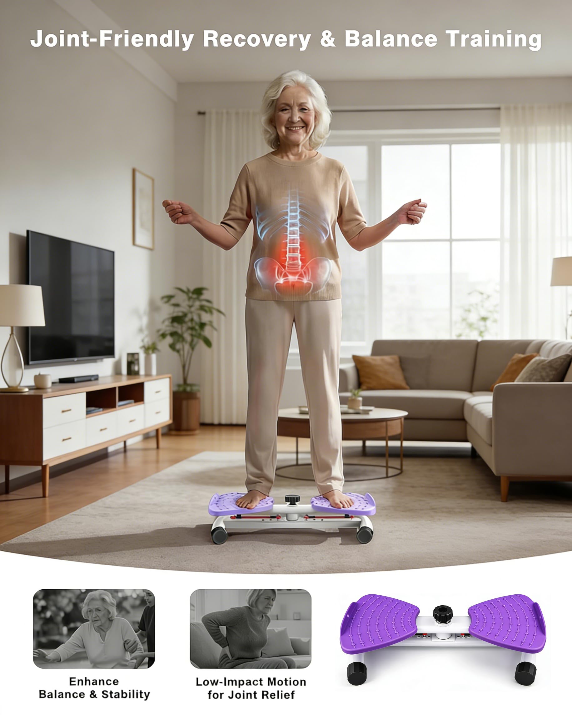 Planche d'exercice Twist Board, Torsion Disque de Taille avec 2 Bande de Résistance, Twist Waist Disc Board, Appareil de Torsion de la Taille pour Entraînement des Abdominaux Perte de Poids