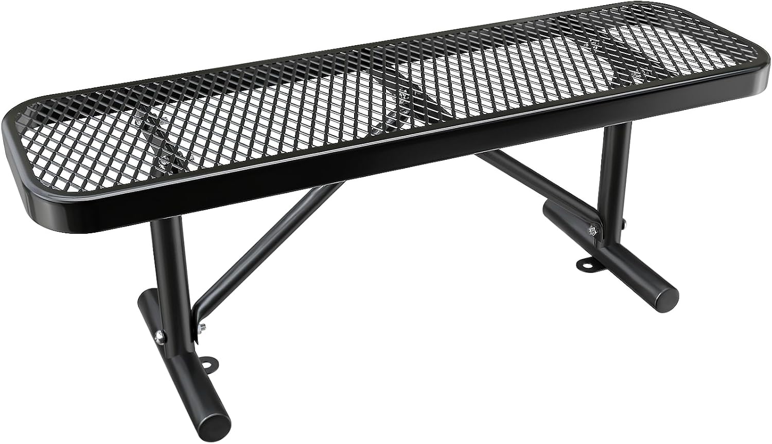 Heavy Duty Outdoor Metal Garden Park Bench, Steel Picnic Bench, Metal Mesh Outdoor Bench Porch Chair for Garden, Lawn, Patio, Porch, Park, Yard, Patio (Black, 6FT)