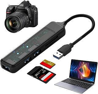 USB Hub | Multi USB Port Splitter 5 Port USB HUB Multi Splitter Adapter - Multiport USB 3.0 Hub Adapter Multi USB Port Splitter 5-Port USB Hub USB Splitter USB Expander for Printer Senzz