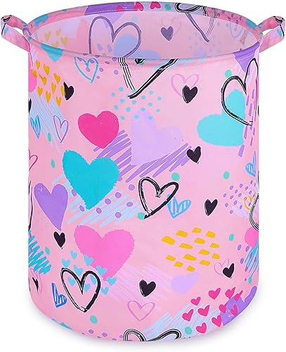 Beinou Cesta de lavandería para niños, 43.3 L, impermeable, plegable, de lona, con asas, para dormitorio de niños, ropa de guardería