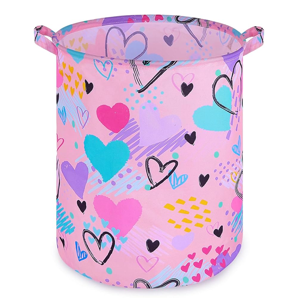 Beinou Kids Laundry Hamper 43.3L Waterproof Baby Laundry Basket Collapsible Canvas Toy Organizer Basket With Handles For Kids Bedroom Nursery Clothes