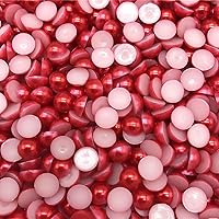 Vista 8 de 700 perlas semicirculares con parte trasera plana, 0.315 pulgadas, color blanco medio redondo, cuentas para manualidades, fabricación de joyas