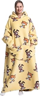 Pterygoid Blanket Hoodie Extra Long,Wearable Blanket with Sleeve for Women Men,Hoodie Blanket with Huge Pocket and Hooded