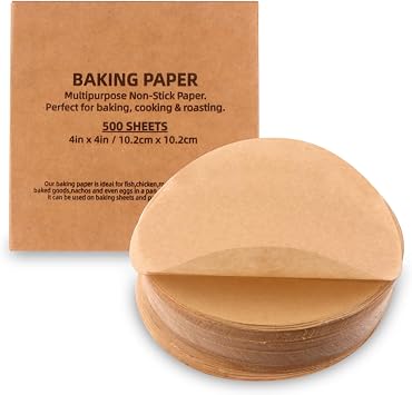 500 Pcs 4 inch Round Unbleached Parchment Paper - Natural Precut Patty Paper for Burger Press and Tortilla Press