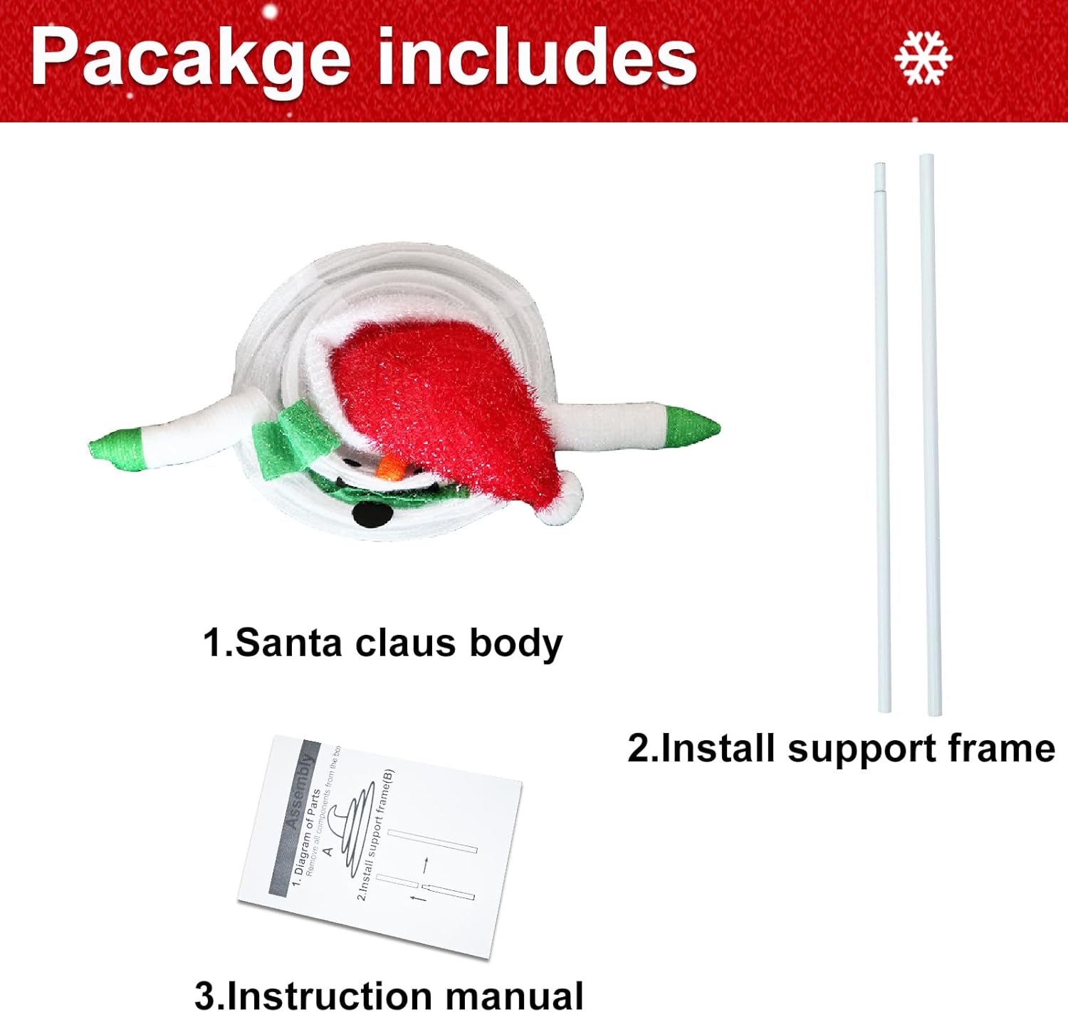 Snowman Christmas Decorations,2Ft Pre-Lit 45LED Light Up Collapsible Snowman Decor, Pop Up Snowman with Metal Stand for Indoor Outdoor Xmas Tree Garden Yard Home Party Decor