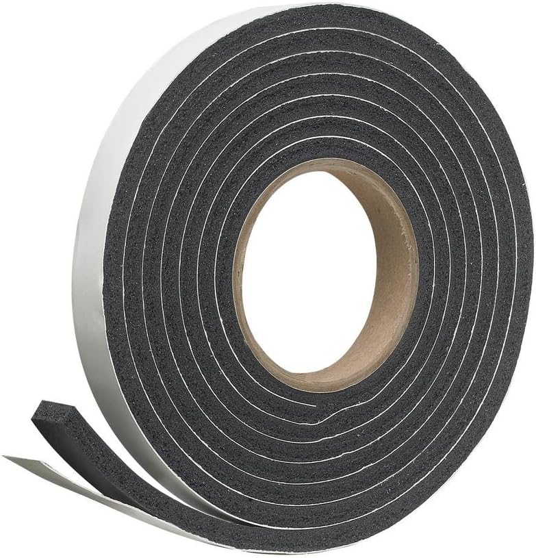 Self Stick Foam Weatherstrip - Low Density - Highly Compressible (1/2 Thick x 3/4 Wide x 17'L)