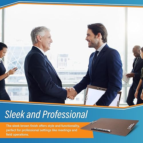 Vista 7 de Tablero duro/portapapeles de 17 x 11 pulgadas con clip de palanca de 8 pulgadas y 2 clips de 4 pulgadas, color marrón