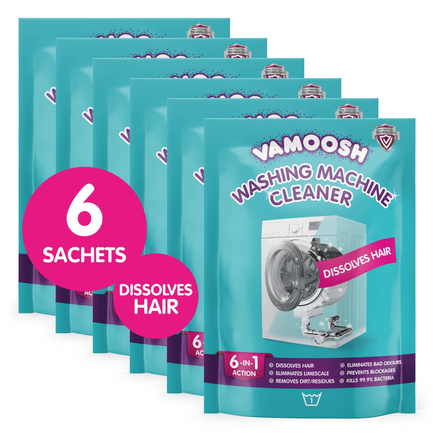 Buy Vamoosh 6in1 Washing Machine Cleaner, Dissolves Hair, Eliminates