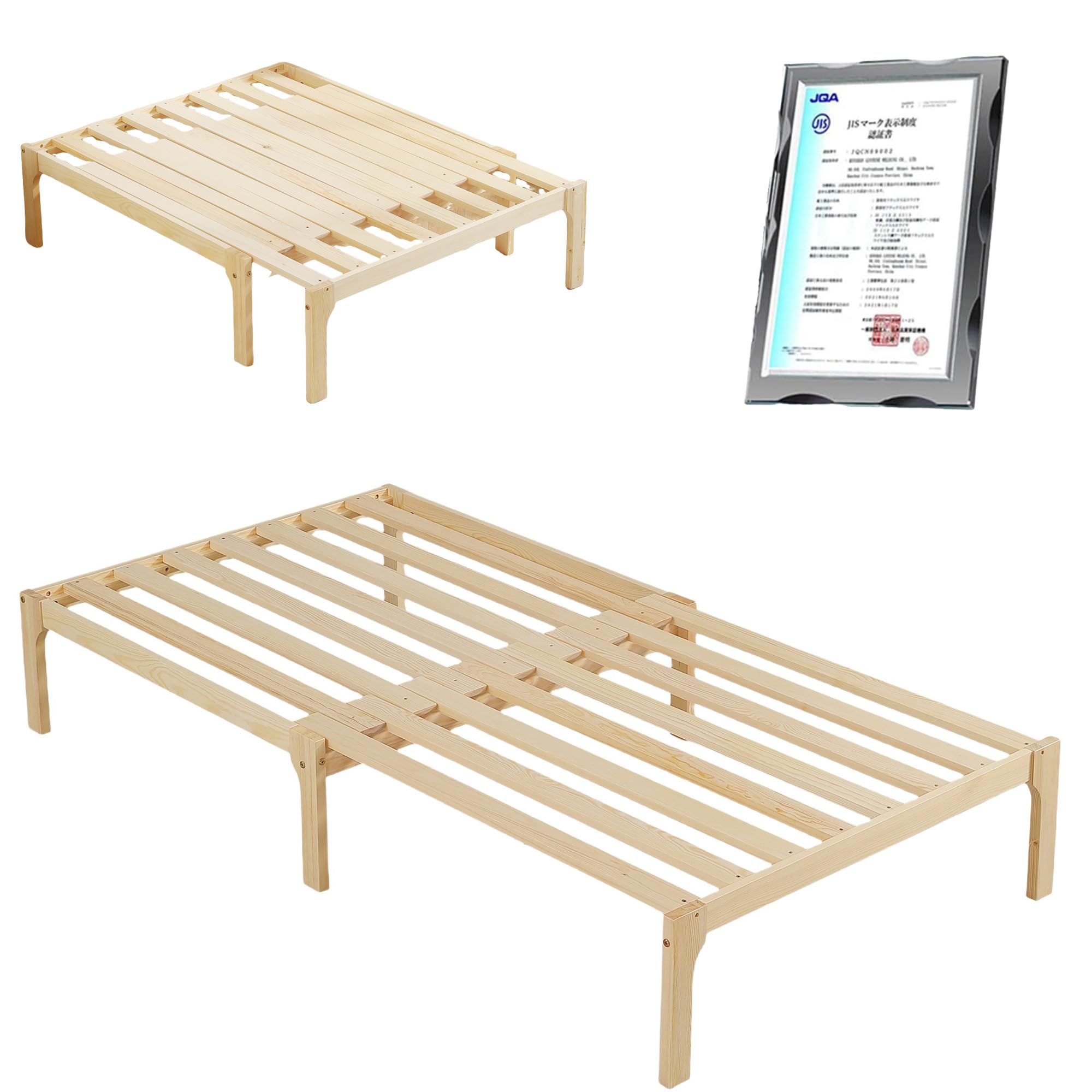 ✨折りたたみベッド 天然木製・パイン材 すのこベッド シングル ベッド