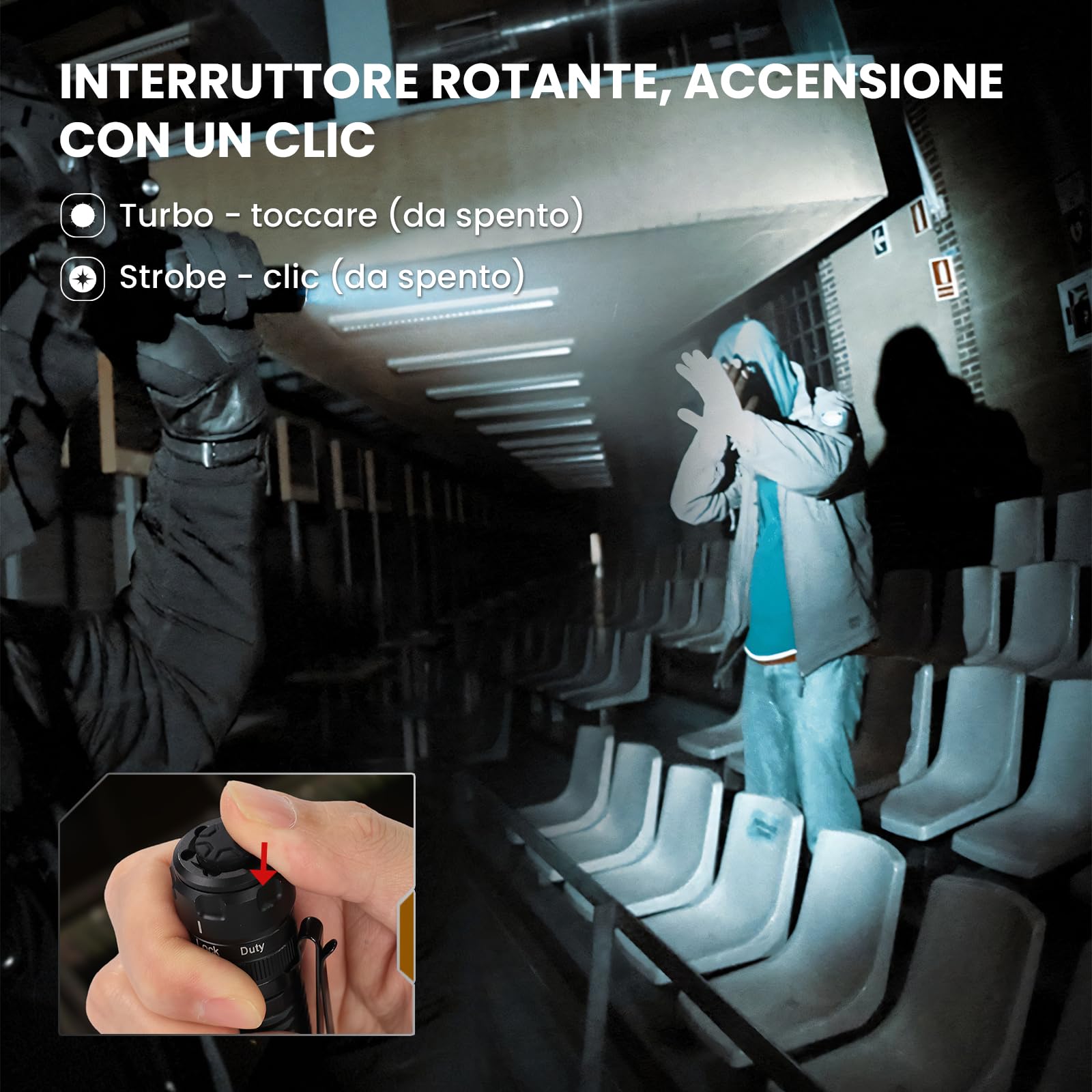Sofirn SK1 Torcia LED Potente 1300 Lumen 479m Magnetica IPX8 Tattica | Torcia Led Ricaricabile USB-C Max 200H;Interruttore Magnetico;6 Modi;IPX8 Impermeabile Alluminio;Camping Caccia Soccorso EDC
